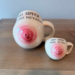 Vintage collectible Reno Nevada Big Sipper and Mini Sipper souvenir mugs